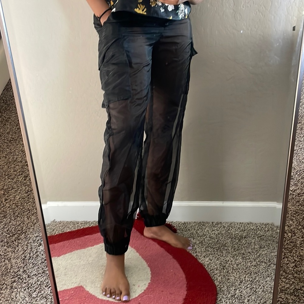 Chic See-Through Women’s Joggers | Black | Size Medium | N•1